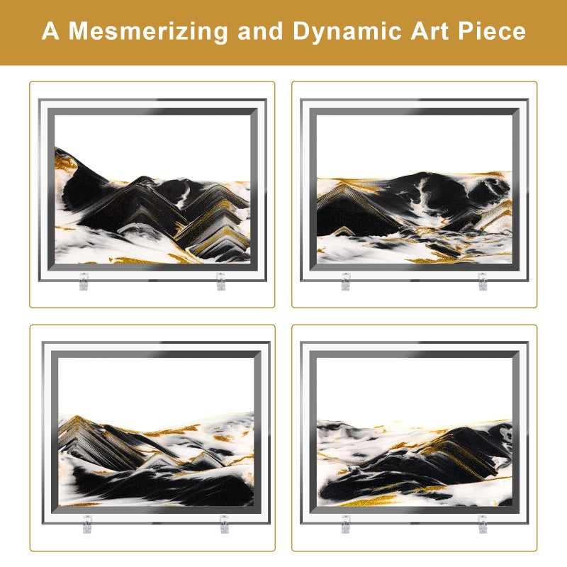 Coitak Moving Sand Art Picture, Dynamic Sand Picture, Golden Desktop Sand Art for Home Decor and Office - Image 5